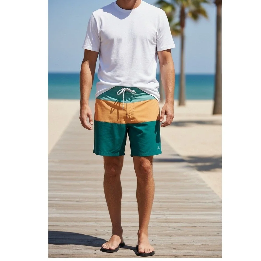 Nautica Men's‎ XXL Colorblock Board Shorts Swim Trunks 8.5